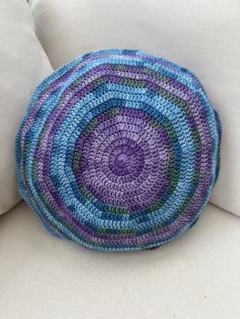 Organic Health Pillow, round, handmade with organic cotton and healing wool
