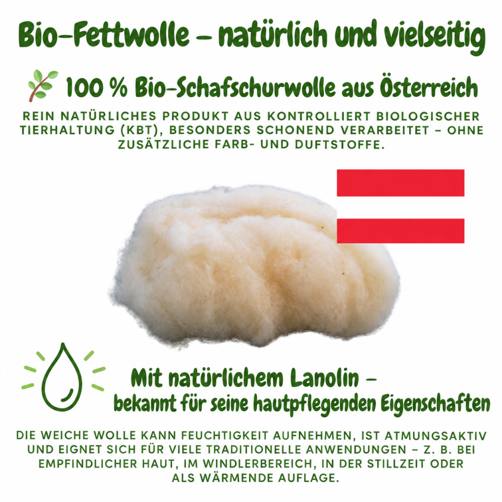Preview: Organic Healing Wool, kbT (50 g in cotton bag, ethically produced)