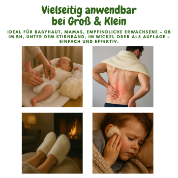 Bio-Heilwolle im Vlies, kbT (50 g im Baumwollsäckchen, fair hergestellt)