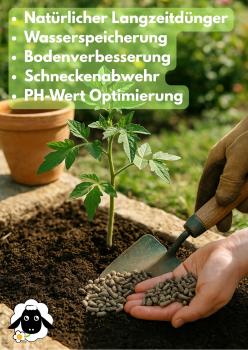 Preview: Bio-Düngerpellets aus 100 % österreichischer Bio-Schafschurwolle (kbT), 800 g