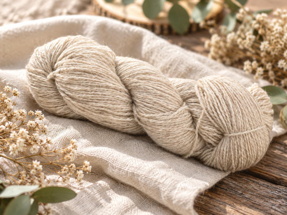 Organic Merino wool with organic Jura sheep wool (kbT) - beige