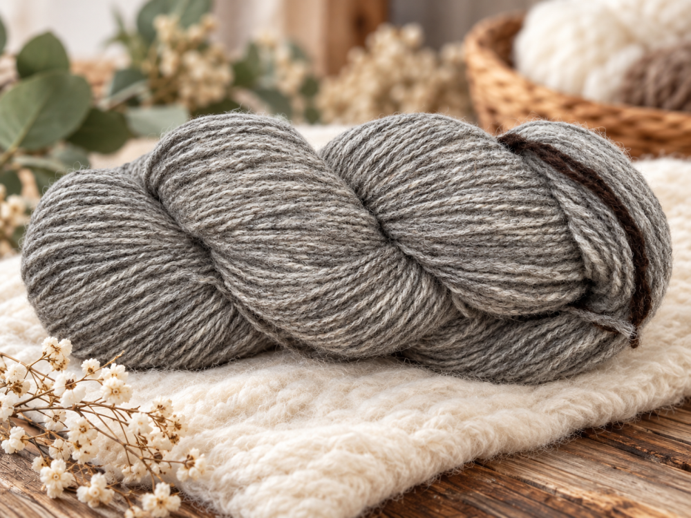 Organic Merino wool with organic Jura sheep wool (kbT) - natural grey