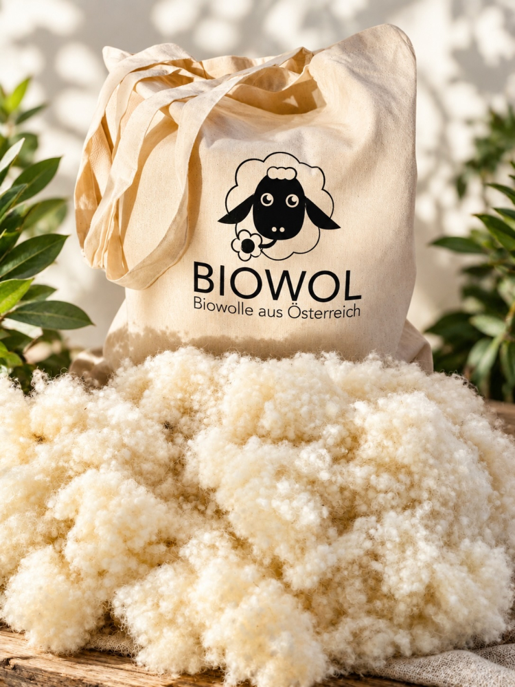 Bio-Wollkügelchen als Füllmaterial, kbT (300 g in Baumwolltasche, fair hergestellt)