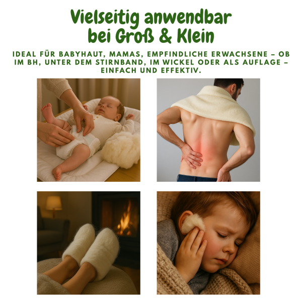 Bio-Heilwolle im Vlies, kbT (50 g im Baumwollsäckchen, fair hergestellt)