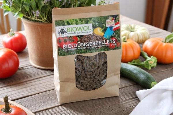 Bio-Düngerpellets aus 100 % österreichischer Bio-Schafschurwolle (kbT), 800 g