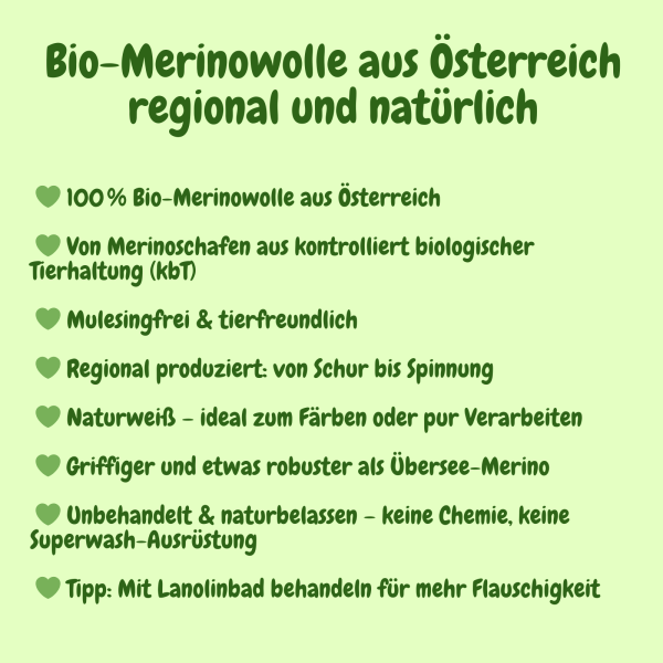 Bio-Merino mit Bio-Jura aus 100 % österreichischer Bio-Schafschurwolle - naturgrau